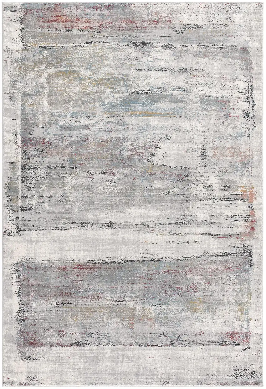 Gray Abstract Irregular Blocks Area Rug Photo 6