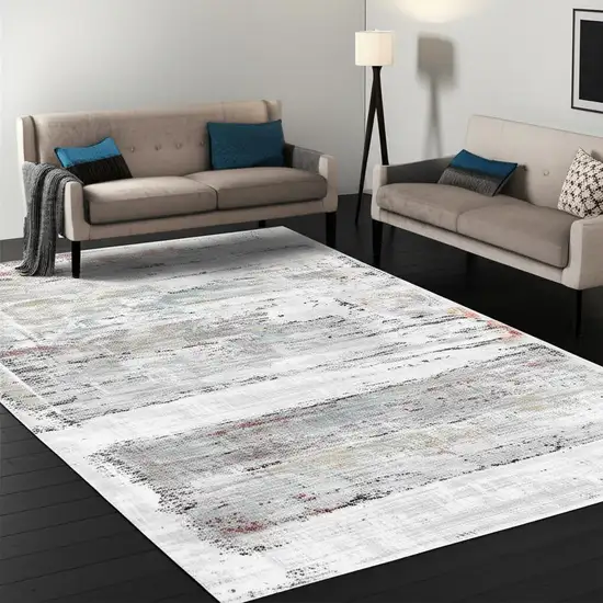Gray Abstract Irregular Blocks Area Rug Photo 1
