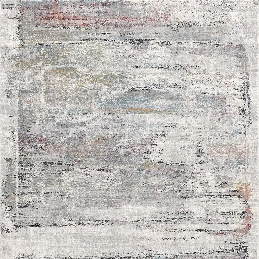 Gray Abstract Irregular Blocks Area Rug Photo 6