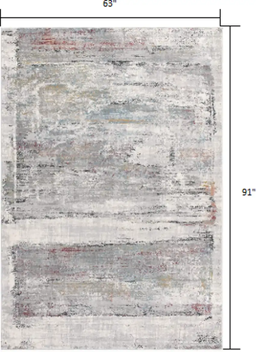 Gray Abstract Irregular Blocks Area Rug Photo 2