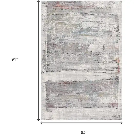 Gray Abstract Irregular Blocks Area Rug Photo 3