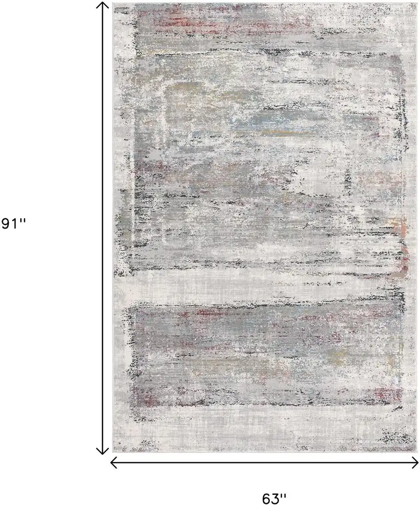 Gray Abstract Irregular Blocks Area Rug Photo 3