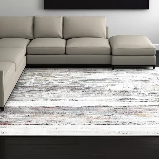 Gray Abstract Irregular Blocks Area Rug Photo 1