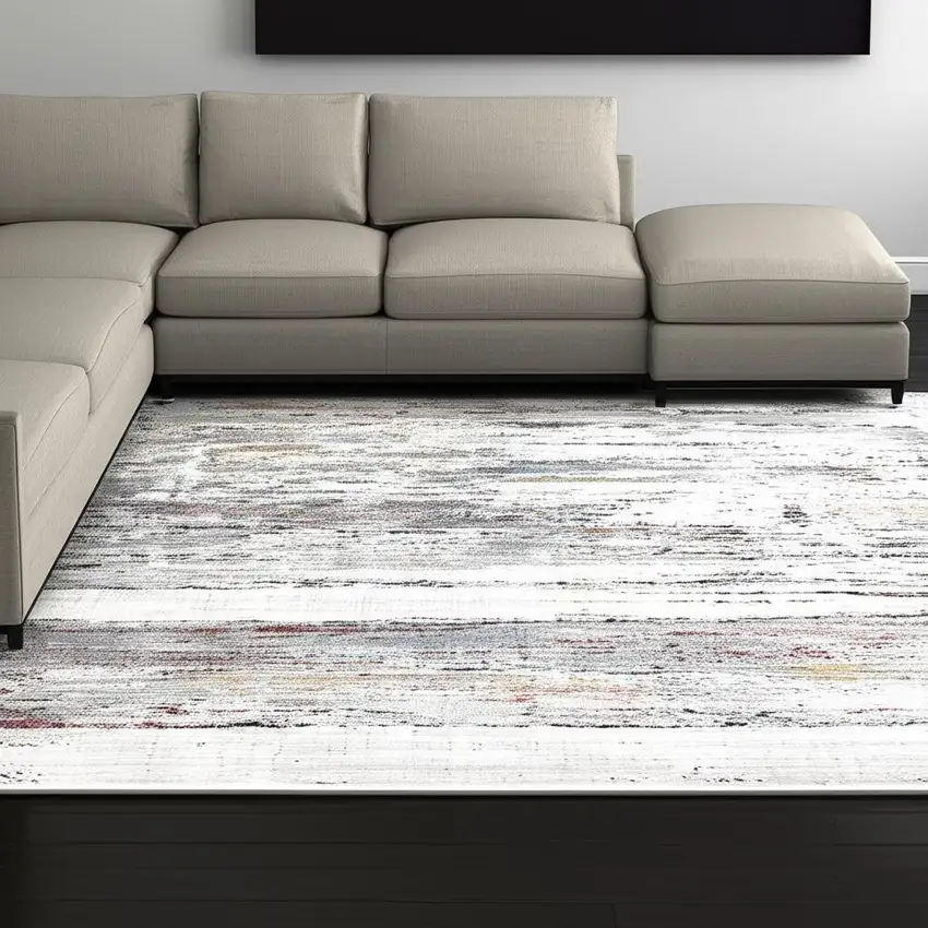Gray Abstract Irregular Blocks Area Rug Photo 1