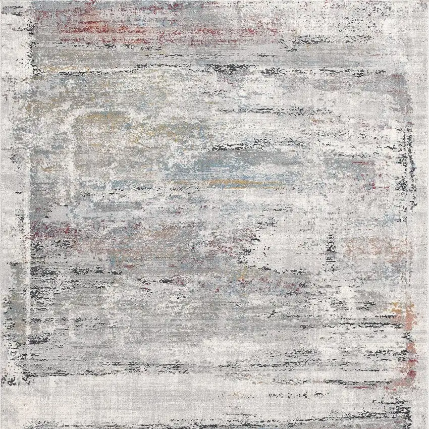 Gray Abstract Irregular Blocks Area Rug Photo 5