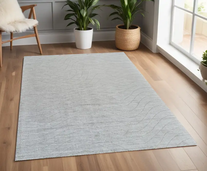 Gray Abstract Non Skid Area Rug Photo 1