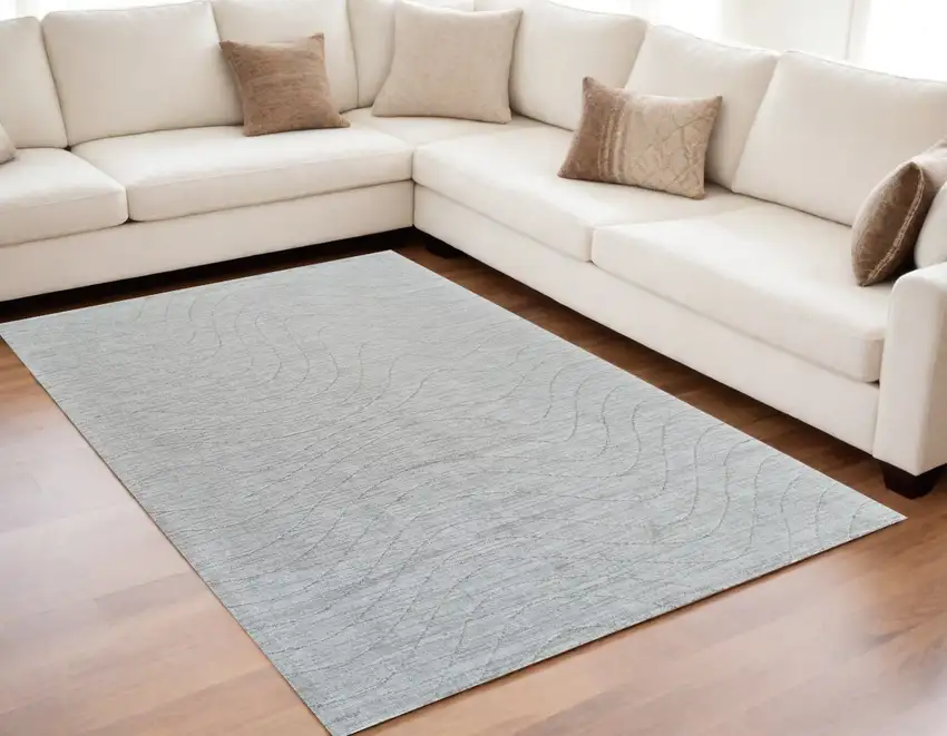 Gray Abstract Non Skid Area Rug Photo 1