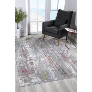 Photo of Gray Abstract Pattern Area Rug