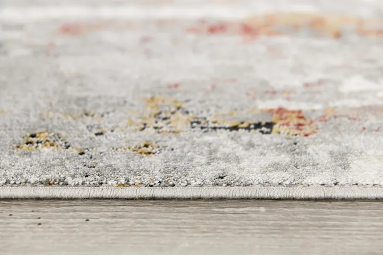 Gray Abstract Pattern Runner Rug Photo 4
