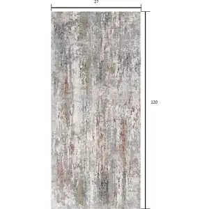 Photo of Gray Abstract Pattern Runner Rug