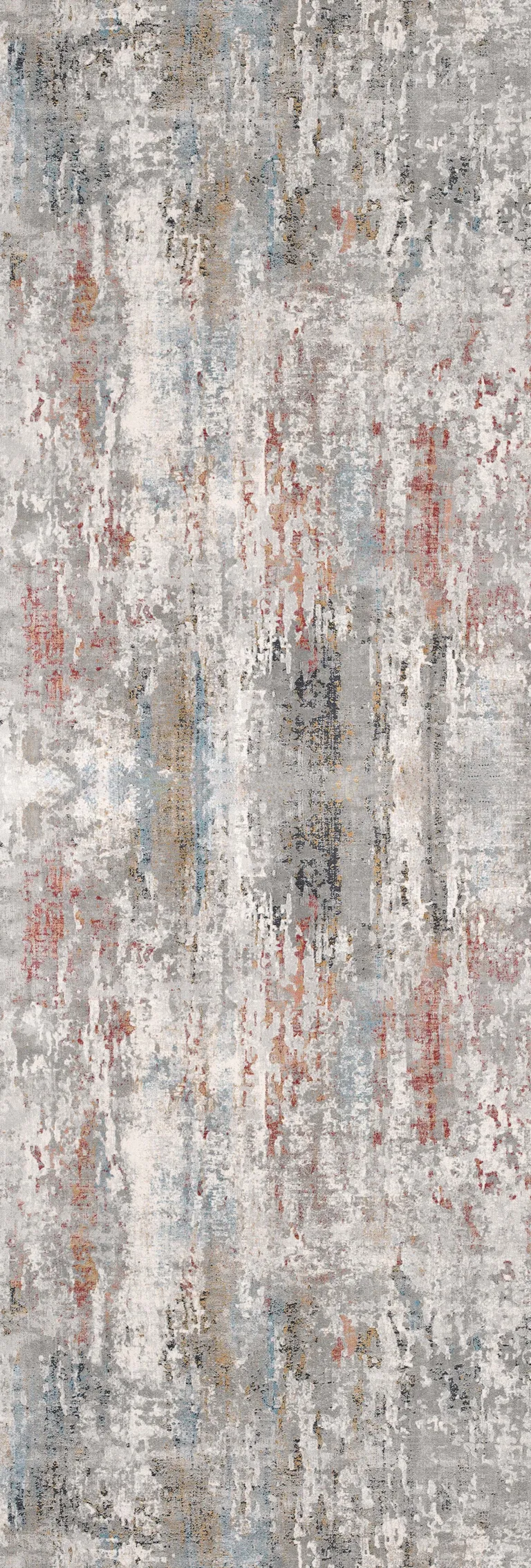 Gray Abstract Pattern Runner Rug Photo 3