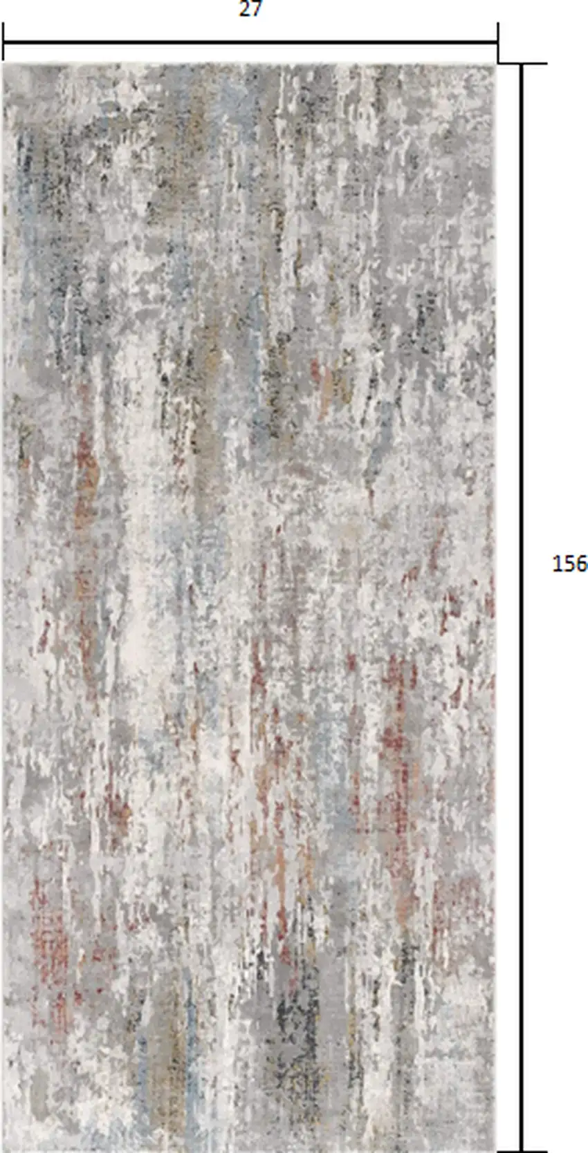 Gray Abstract Pattern Runner Rug Photo 2