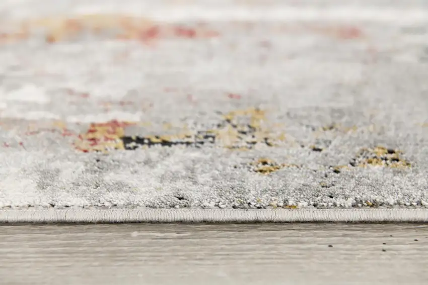 Gray Abstract Pattern Runner Rug Photo 4