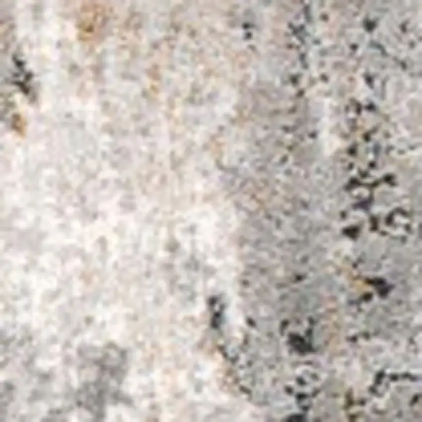 8' Gray and Ivory Abstract Power Loom Runner Rug Photo 5