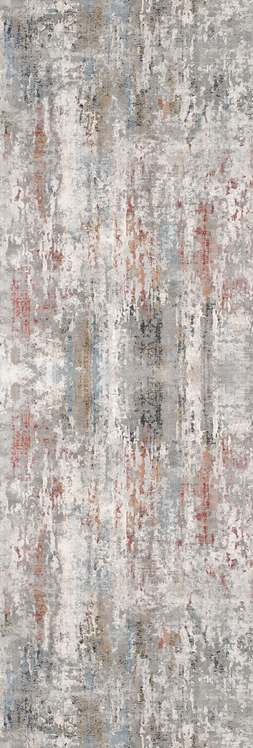 Gray Abstract Pattern Runner Rug Photo 6