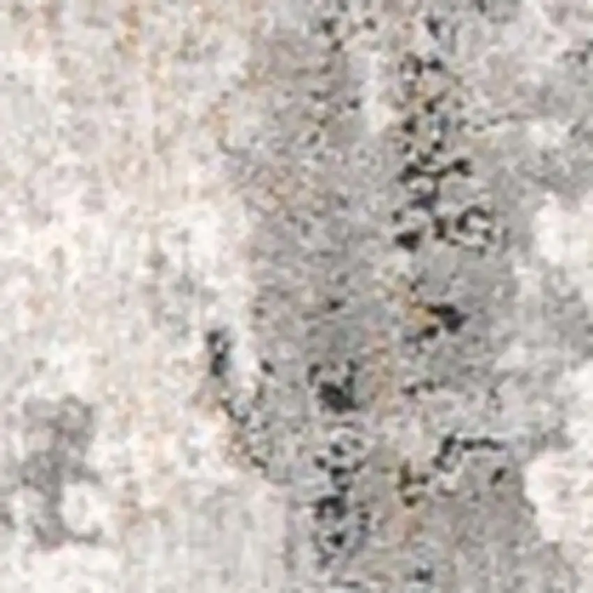 8' Gray and Ivory Abstract Power Loom Runner Rug Photo 8