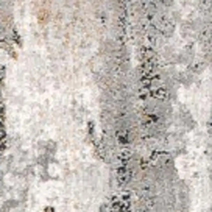 8' Gray and Ivory Abstract Power Loom Runner Rug Photo 9