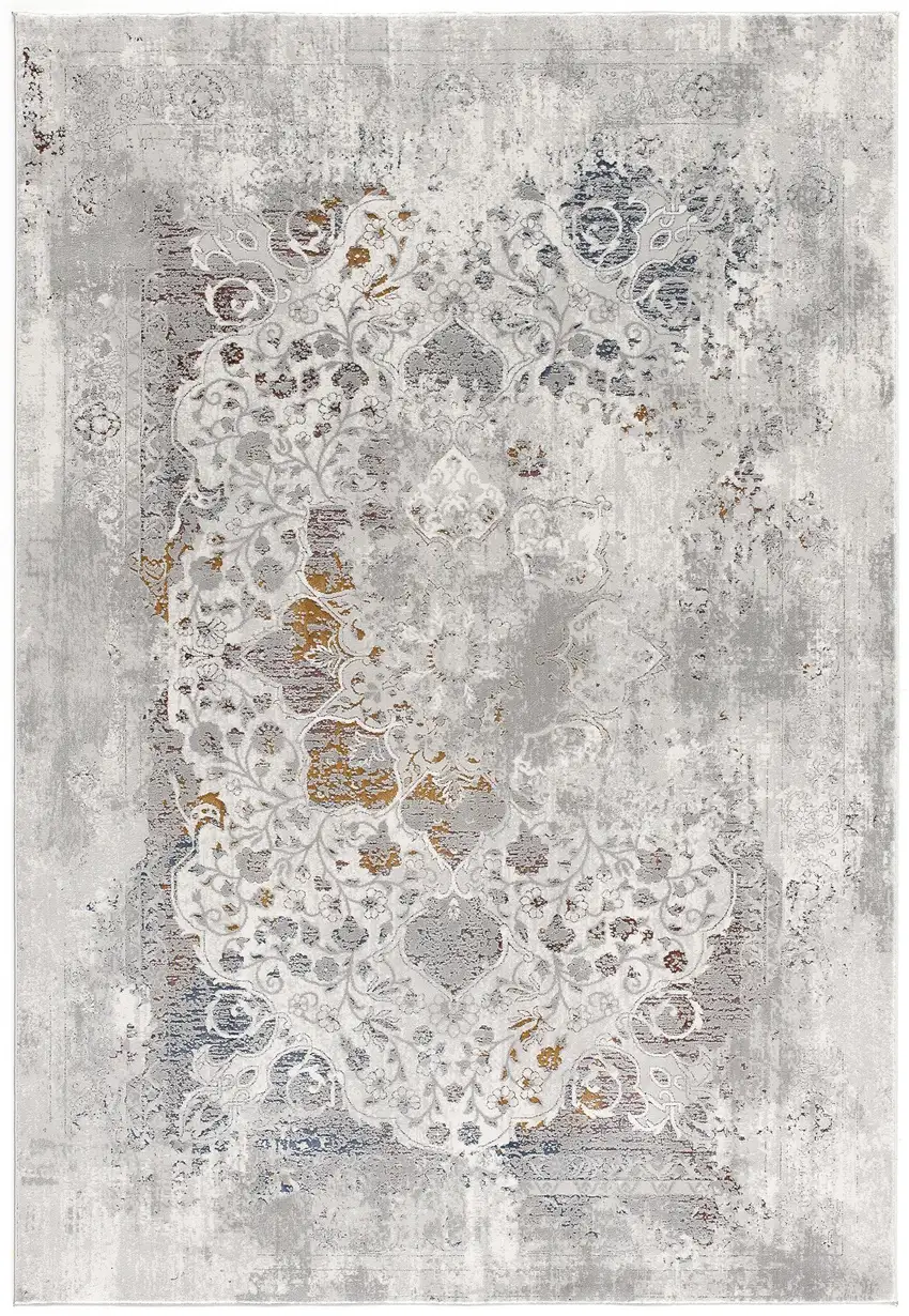 Gray Abstract Patterns Area Rug Photo 5
