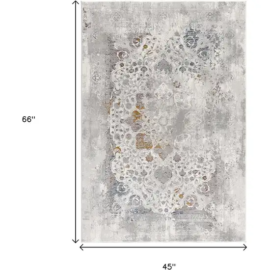 Gray Abstract Patterns Area Rug Photo 3