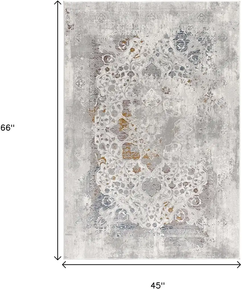 Gray Abstract Patterns Area Rug Photo 3