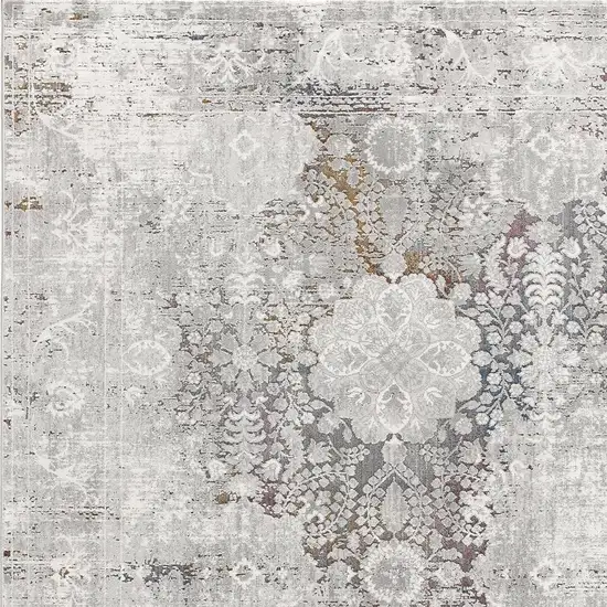 Gray Abstract Patterns Area Rug Photo 4