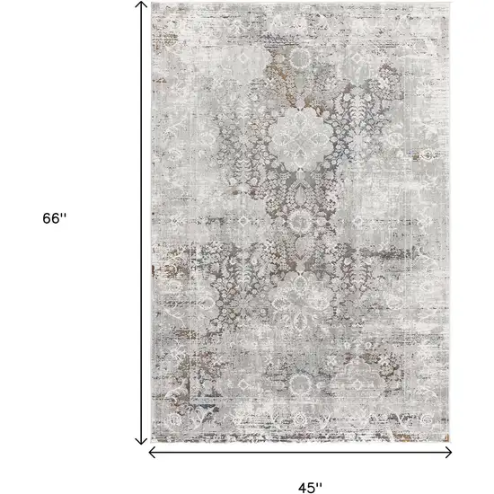 Gray Abstract Patterns Area Rug Photo 3