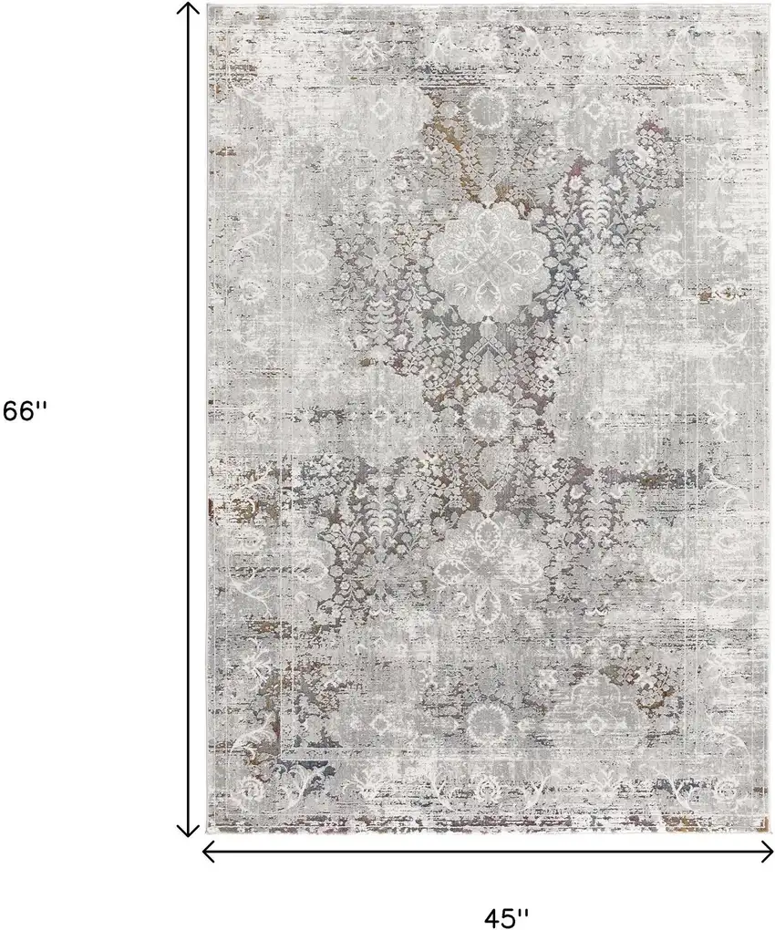 Gray Abstract Patterns Area Rug Photo 3