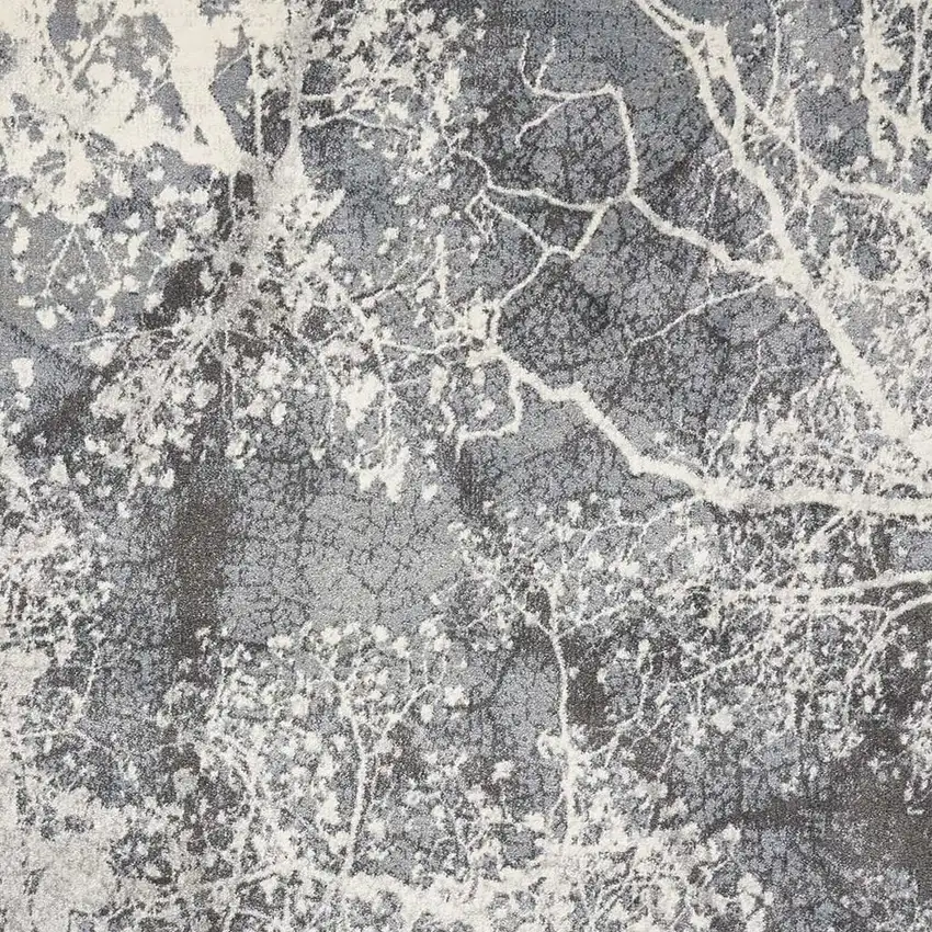 Gray Abstract Power Loom Area Rug Photo 3