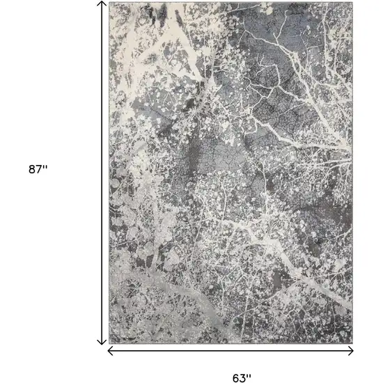 Gray Abstract Power Loom Area Rug Photo 9