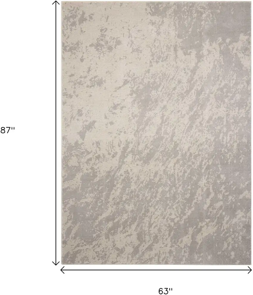 Gray Abstract Power Loom Area Rug Photo 9