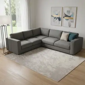 Photo of Gray Abstract Power Loom Area Rug