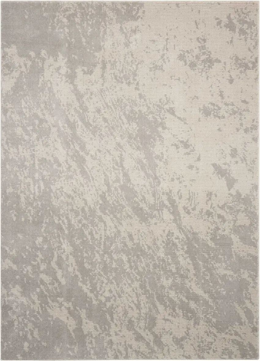 Gray Abstract Power Loom Area Rug Photo 4