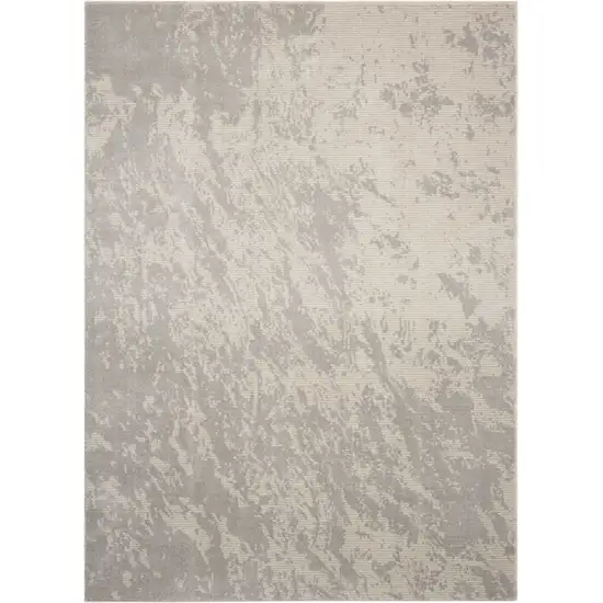 Gray Abstract Power Loom Area Rug Photo 4