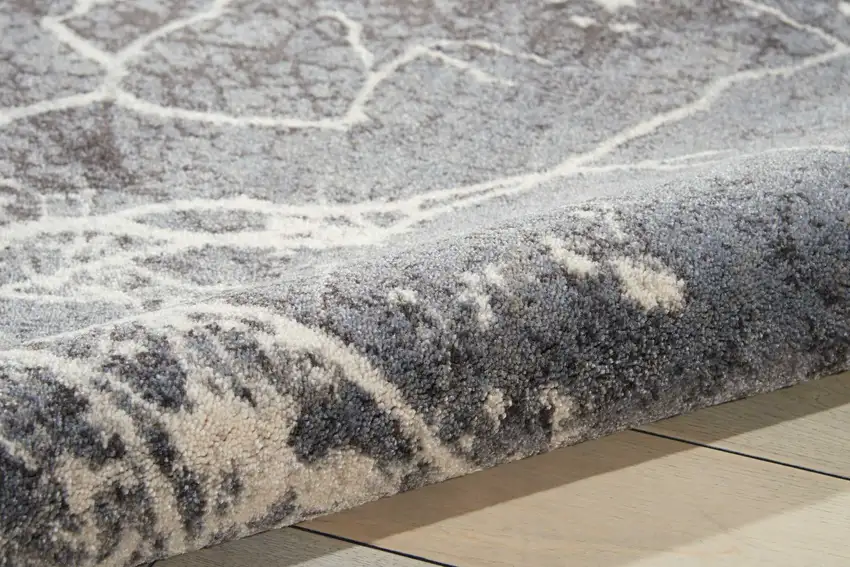 Gray Abstract Power Loom Area Rug Photo 6