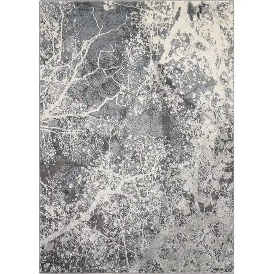 Gray Abstract Power Loom Area Rug Photo 3