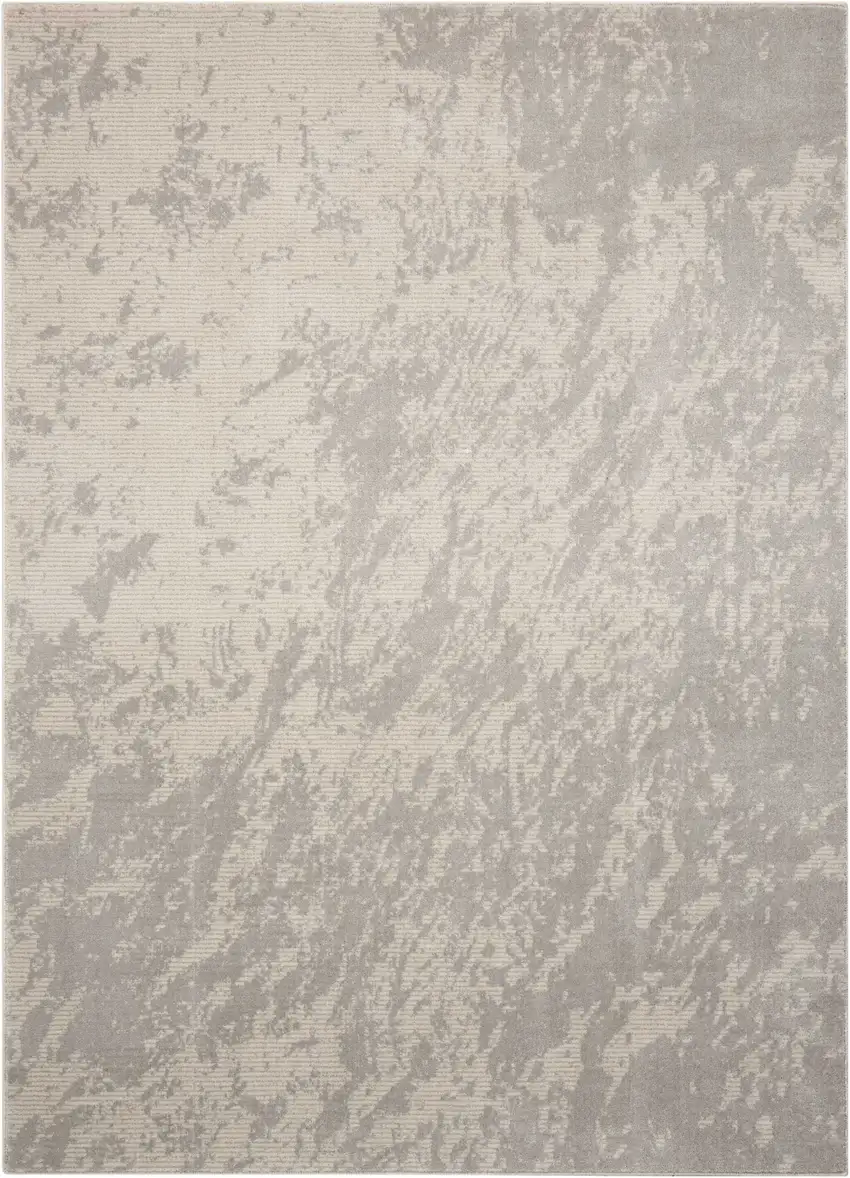 Gray Abstract Power Loom Area Rug Photo 2