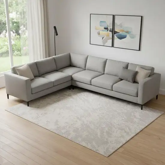 Gray Abstract Power Loom Area Rug Photo 1