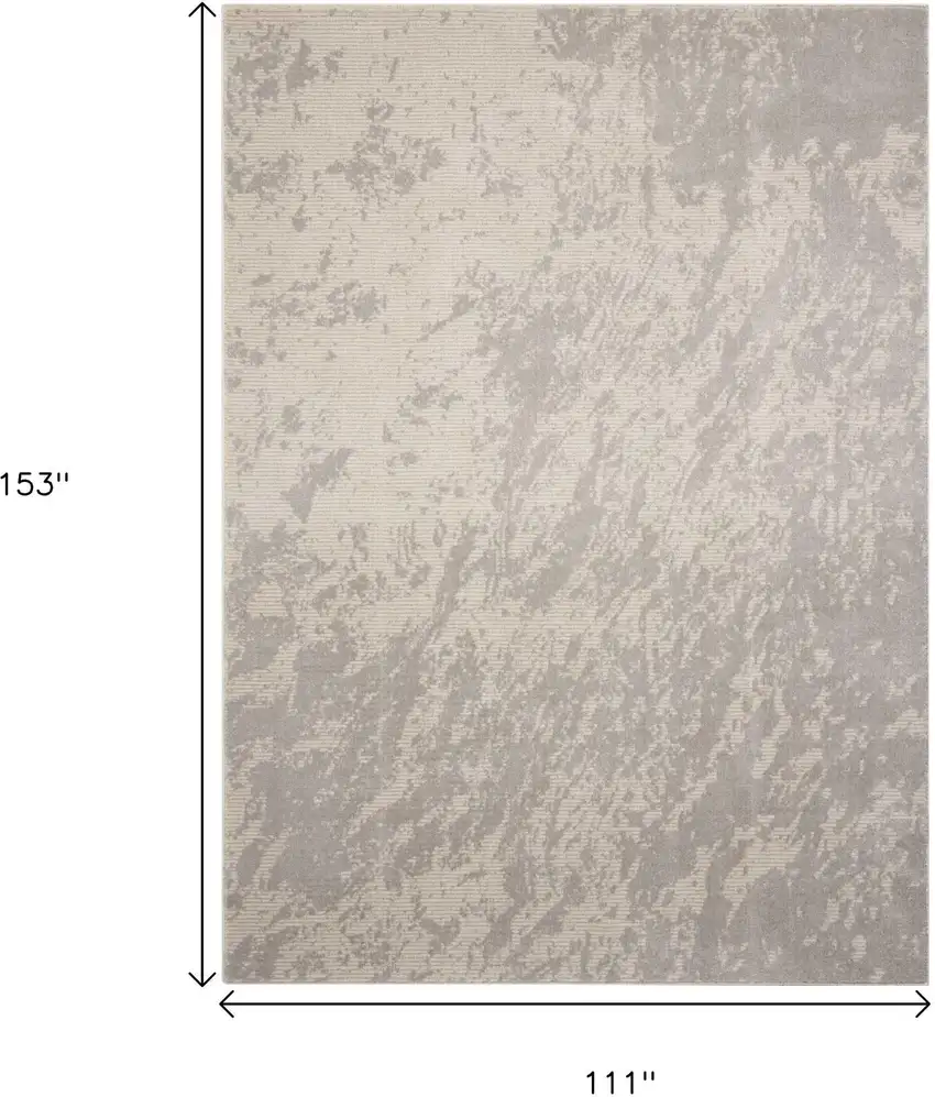 Gray Abstract Power Loom Area Rug Photo 9