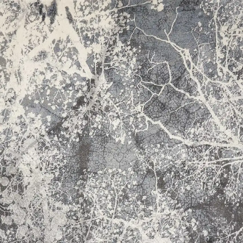 Gray Abstract Power Loom Area Rug Photo 4