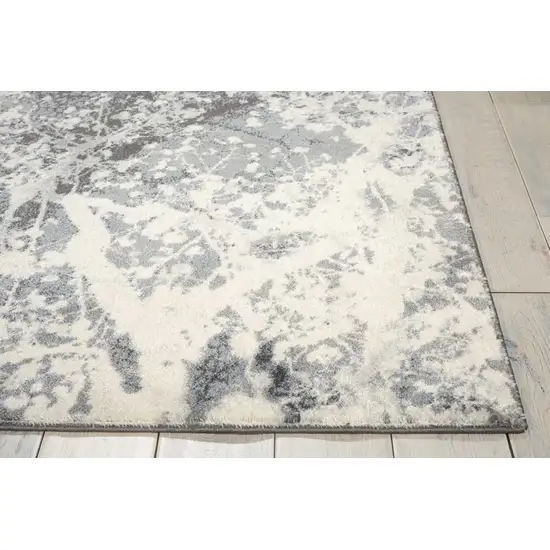 Gray Abstract Power Loom Area Rug Photo 8