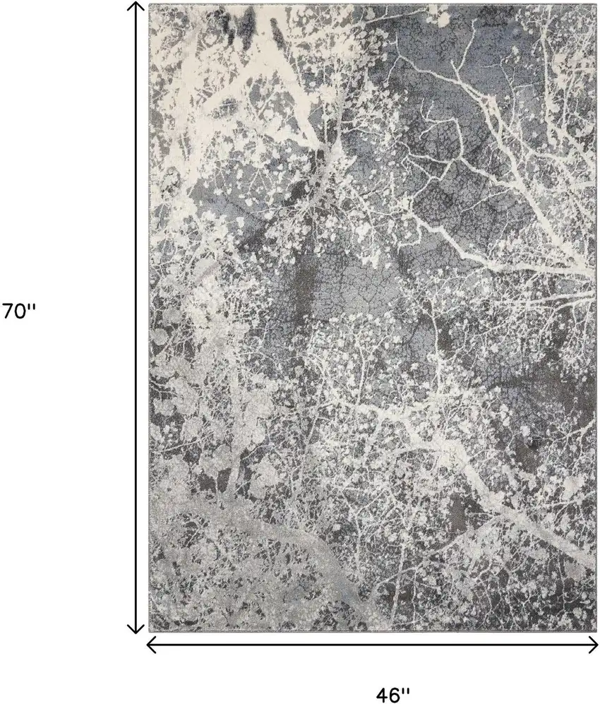 Gray Abstract Power Loom Area Rug Photo 9