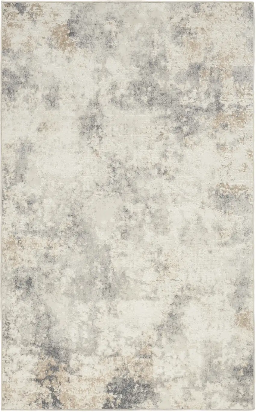 Gray Abstract Power Loom Area Rug Photo 6