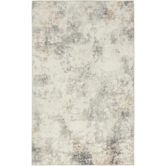 Gray Abstract Power Loom Area Rug Photo 4