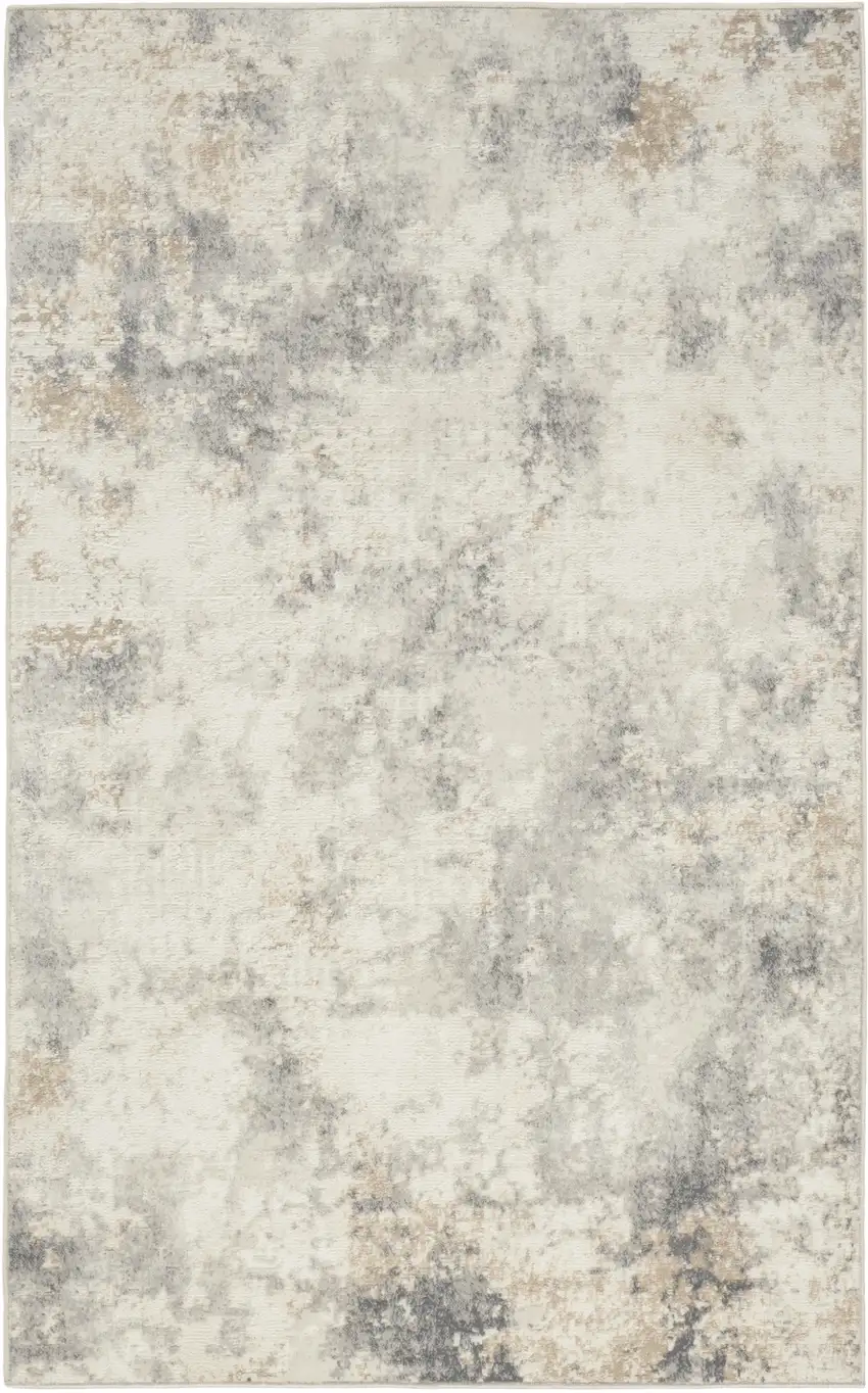 Gray Abstract Power Loom Area Rug Photo 4