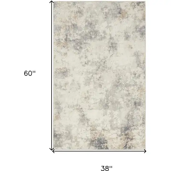 Gray Abstract Power Loom Area Rug Photo 3