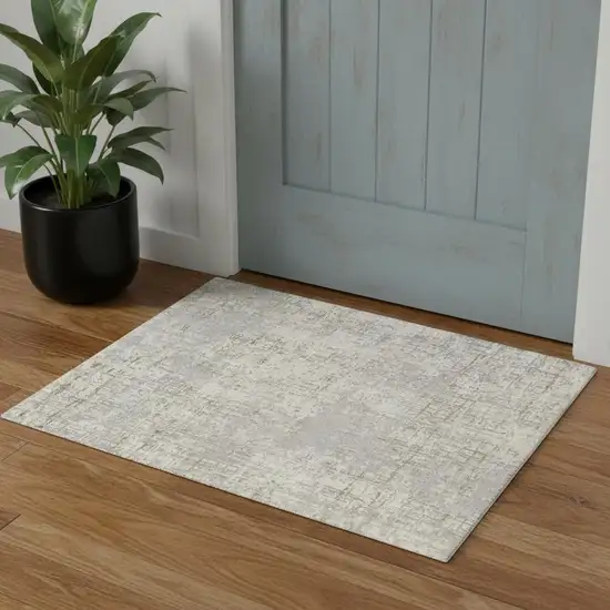 Gray Abstract Power Loom Area Rug Photo 1