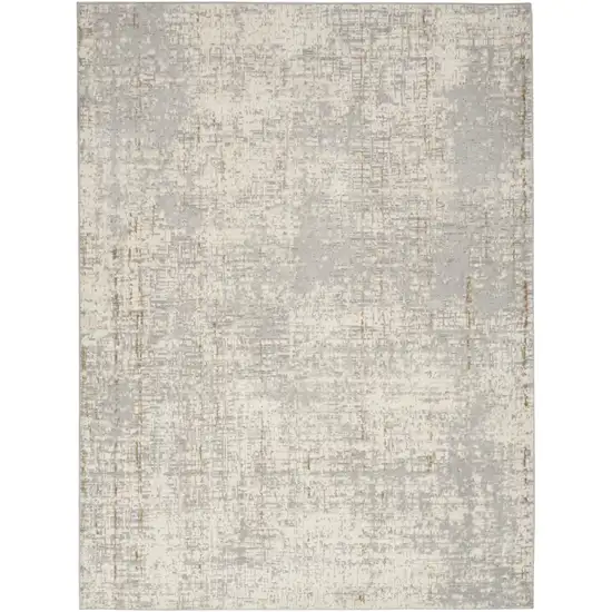Gray Abstract Power Loom Area Rug Photo 4