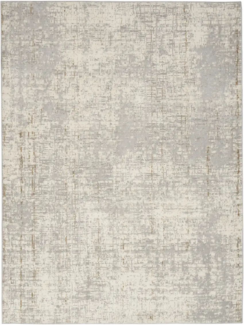 Gray Abstract Power Loom Area Rug Photo 4
