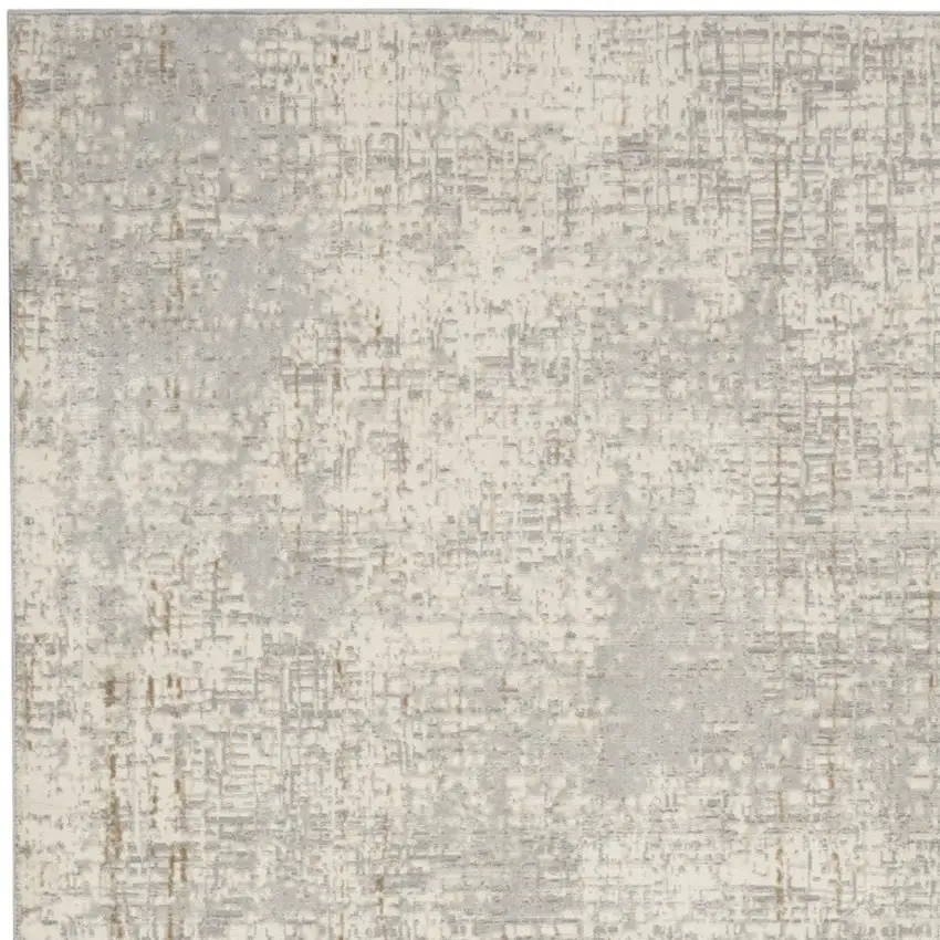 Gray Abstract Power Loom Area Rug Photo 7