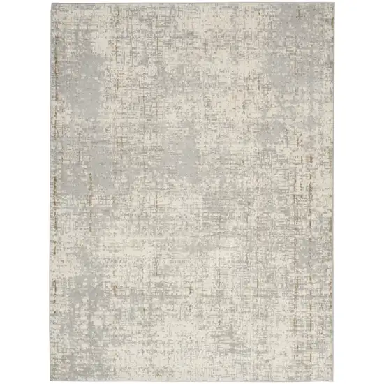 Gray Abstract Power Loom Area Rug Photo 6